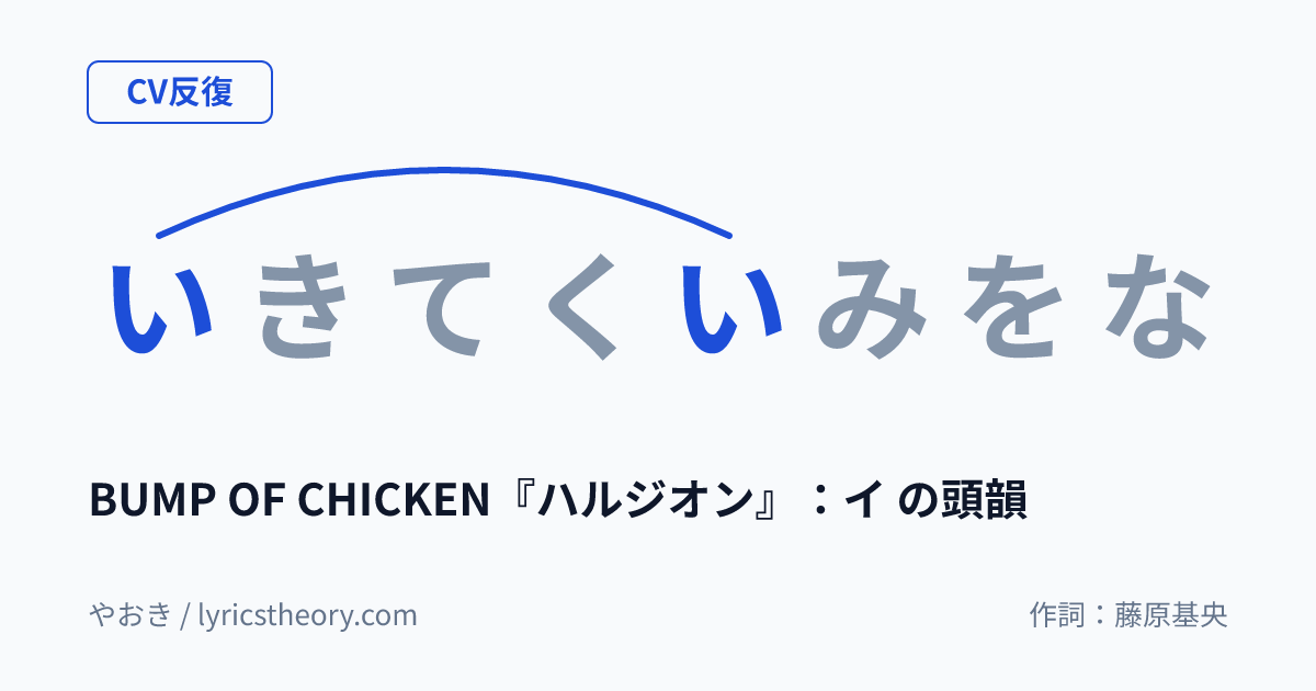 図: BUMP OF CHICKEN『ハルジオン』：イ の頭韻