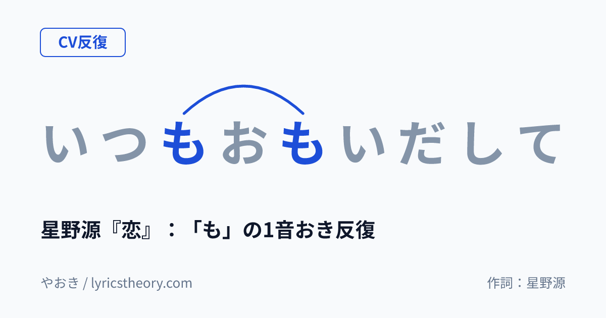 図: 星野源『恋』：「も」の1音おき反復