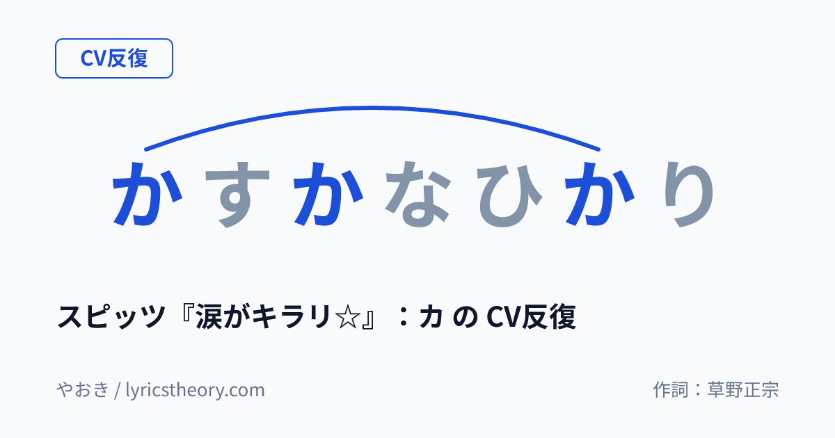 図: スピッツ『涙がキラリ☆』：カ の CV反復