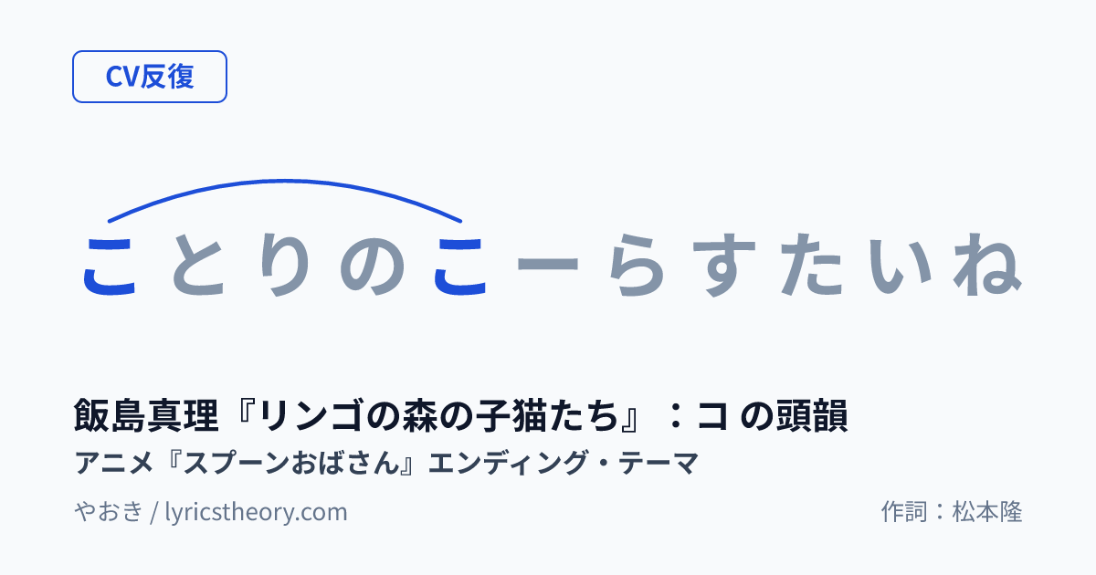 図: 飯島真理『リンゴの森の子猫たち』：コ の頭韻