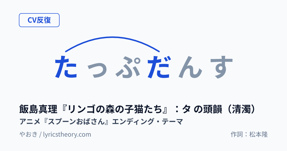 図: 飯島真理『リンゴの森の子猫たち』：タ の頭韻（清濁）